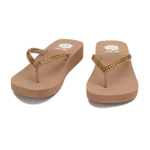 Women Yellow Box Flip Flops>Jello Rhinestone Sandal