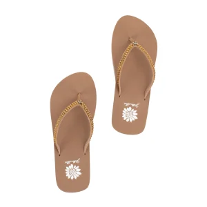 Women Yellow Box Flip Flops>Jello Rhinestone Sandal