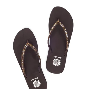 Women Yellow Box Flip Flops>Jello Rhinestone Sandal