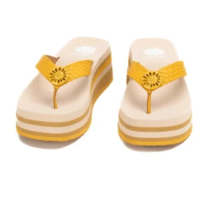 Women Yellow Box Flip Flops>Kaija