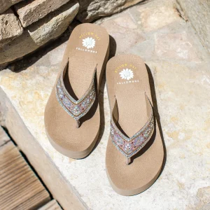 Women Yellow Box Heels & Wedges>Pixel Flatform Sandal