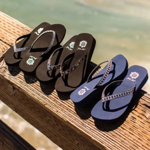 Women Yellow Box Flip Flops>Zemily Rhinestone Sandal